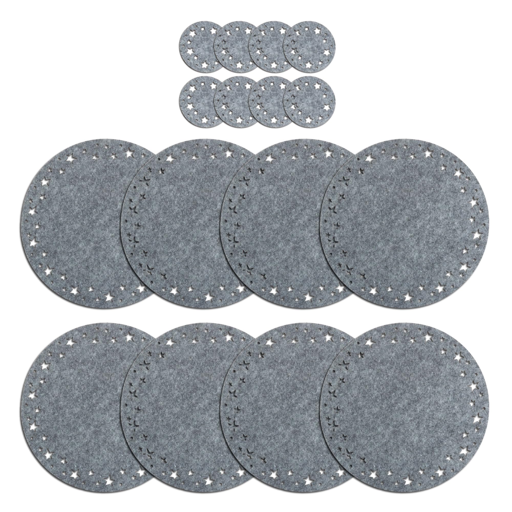 Blue Whale Gifts Nordic Grey Star Christmas Dinner Felt Table 8 Placemats & 8 Coasters