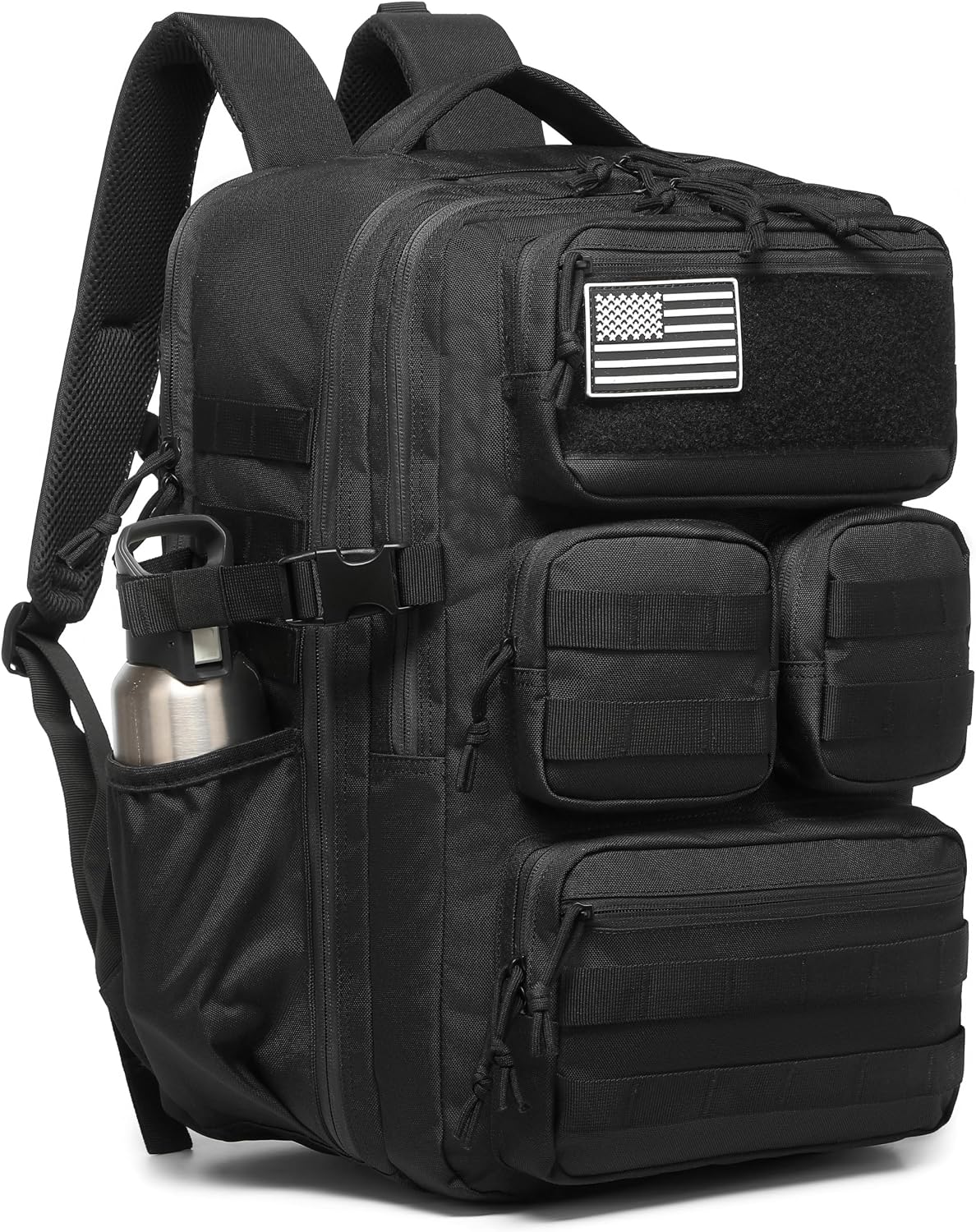 Wotony Tactical Backpack for Men, 25L/35L/45L EDC Backpack with Laptop Compartment, MOLLE System, Water-Resistant 900D Fabric, Multi-Pocket Travel Backpack for Hiking, Camping, Gym and Daily Use