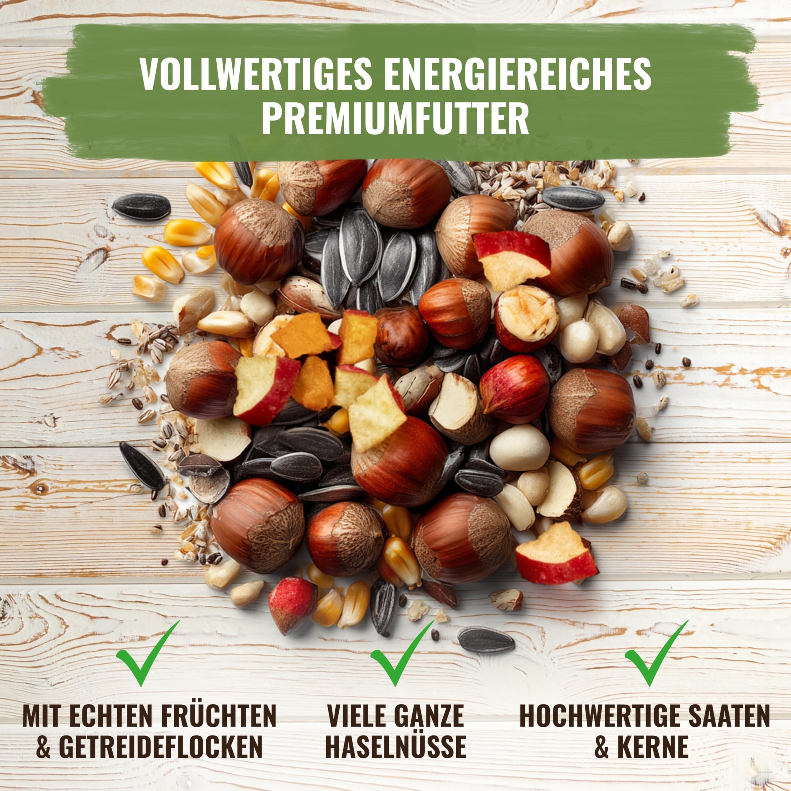 Menù per scoiattolo, 1 kg, mix premium di semi, cereali, noci, frutta e verdura, ricco di proteine ed energia, cibo tutto l'anno per scoiattoli e scoiattoli, richiudibile