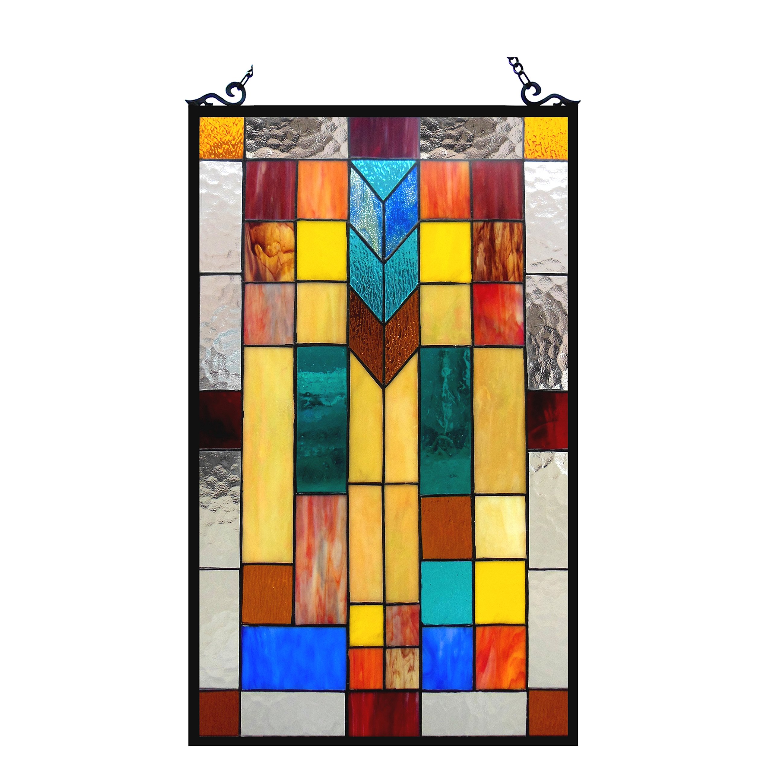 RADIANCE goods Tiffany-Glass Mosaic Design Window Panel 16x26