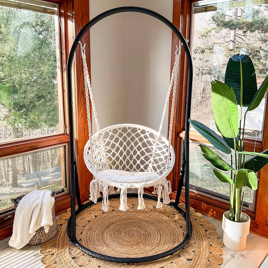 Amazon.co.jp: SUNCREAT ハンモックチェア スタンド付き 高耐久