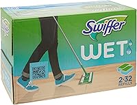Vista 2 de Swiffer Sweeper Repuestos de Paños Húmedos para Trapear Aroma Ventana Abierta Fresca 32 Unidades Paquete de 2