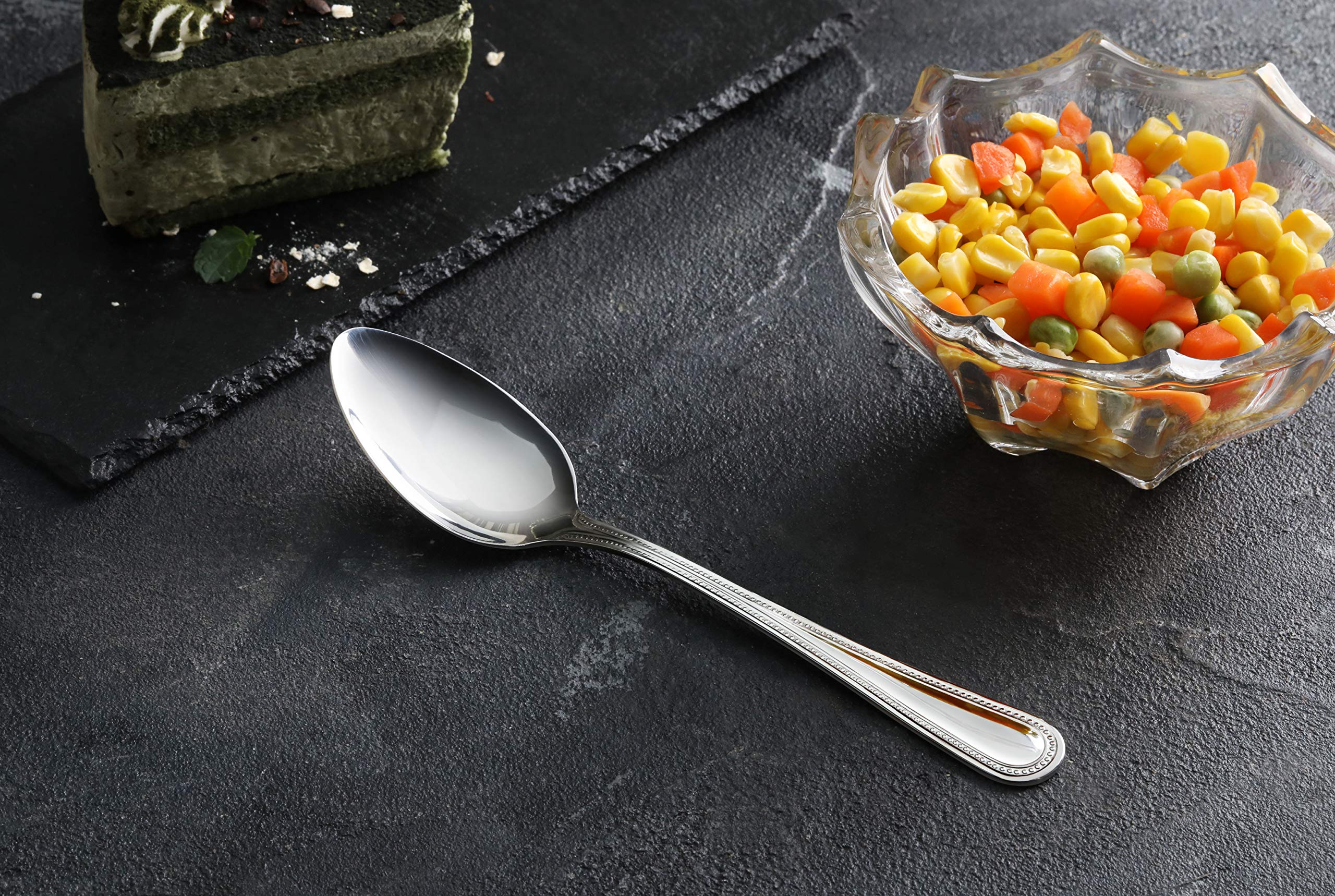 New Star Foodservice 1029420 - Set di 12 cucchiaini da pranzo in acciaio inox 18/0