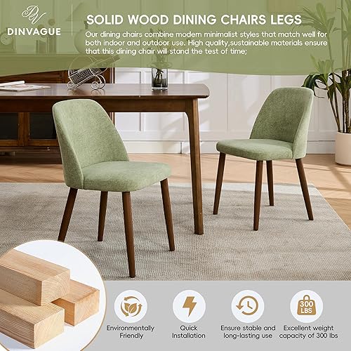 Miniatura 5 de Juego de 4 sillas de comedor tapizadas, patas de madera maciza, juego de 4 sillas de comedor modernas, sillas laterales de cocina de tela con fácil