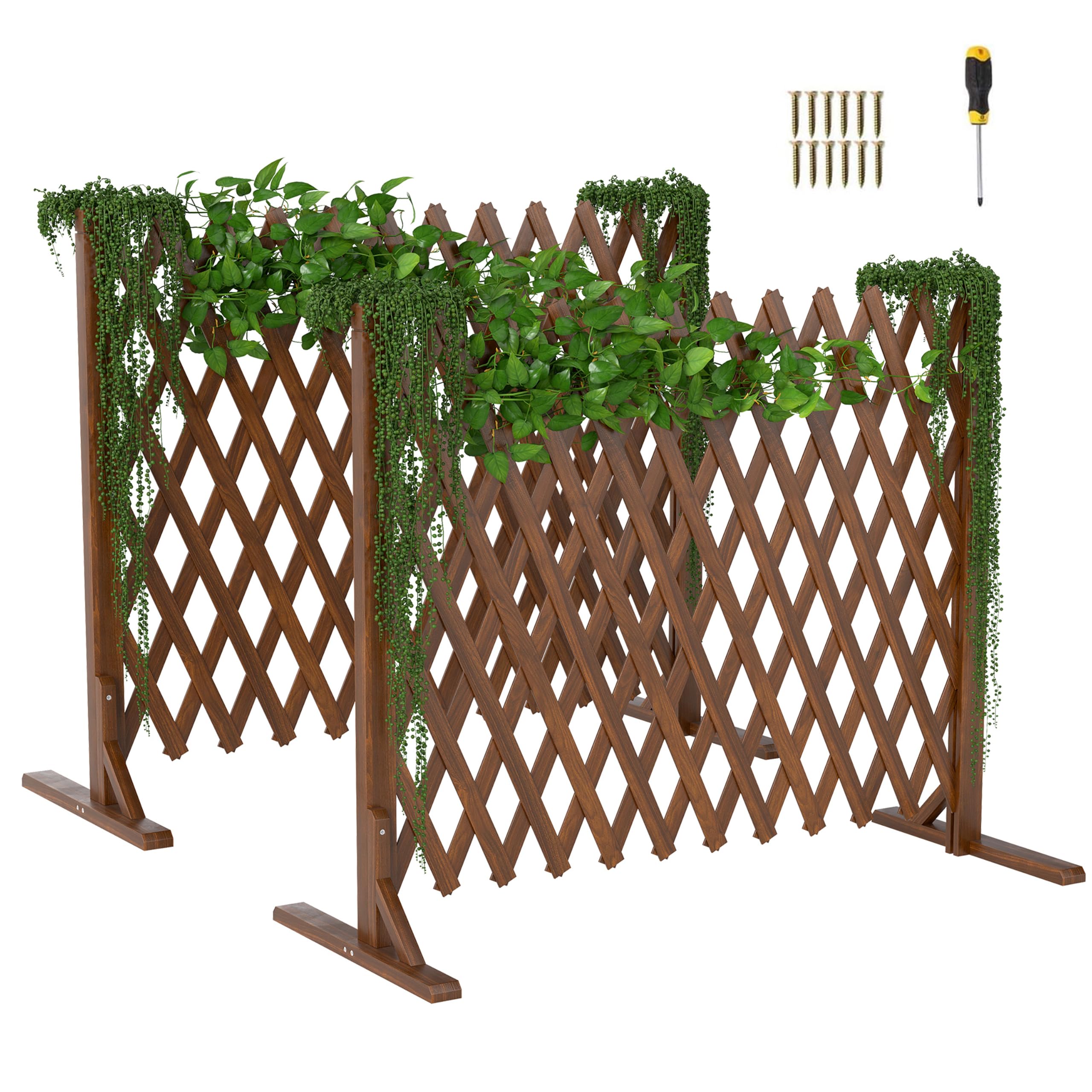 uyoyous 2 recinzioni regolabili in legno, per cani fino a 160 cm, pieghevole, variabile, estensibile, per la protezione delle scale, per l'arrampicata, per giardino, balcone, terrazza