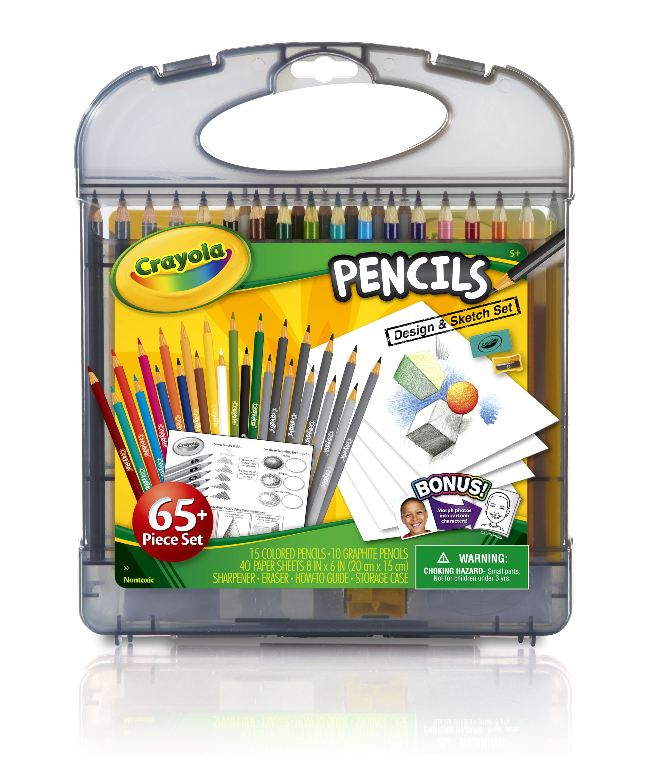 Crayola Colored Pencils Design & Sketch Set, Gift for Kids, 65 Pieces