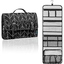 PAVILIA Travel Hanging Toiletry Bag for Women Men, Large Capacity Makeup Bag Kit, Waterproof Cosmetic Storage Organizer Case for Bathroom Shower
