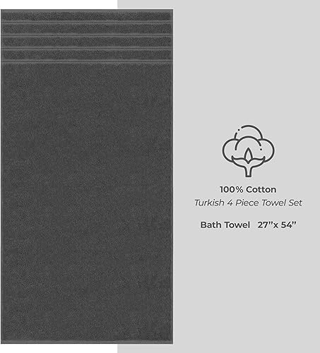 Miniatura 362 de American Soft Linen - Juego de 4 toallas de baño, 100% de algodón turco de 27 x 54 pulgadas, toallas de baño extragrandes, toallas para ducha