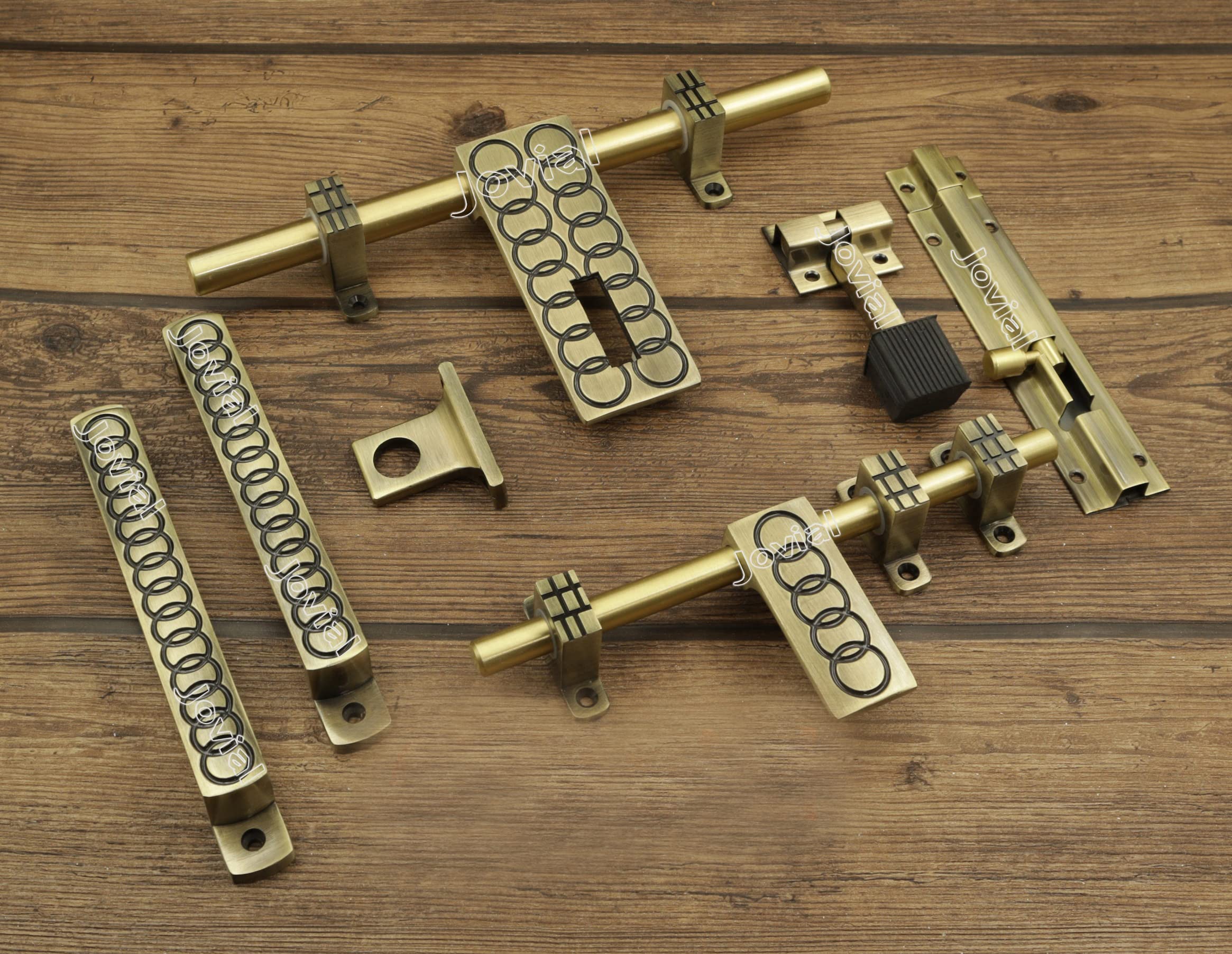 Jovial 1017 - Single Door - Door Fittings Kit, Door Accessories Kit, Door Kit Set (10"-1 Aldrop, 8"-1 Latch, 2 Handles, 1 Tower Bolt and 1 Door Stopper, Finish : Antique Brass) (B084DTPT52) Amazon Price History, Amazon Price Tracker