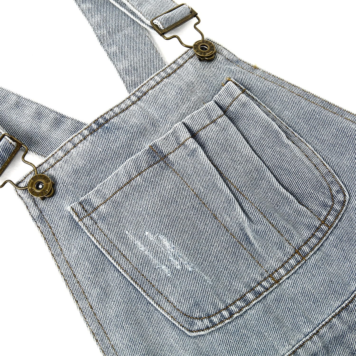 KIDSCOOL SPACE Overol para niñas, Little Big Girls Casual Soft Denim Pants Jumpsuit