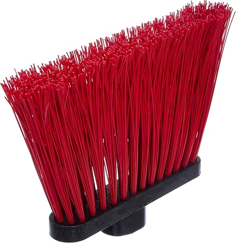 Miniatura 3 de Escoba angular de polietileno Carlisle Sparta Spectrum, de barrido doble, con mango de fibra de vidrio, Rojo, 1