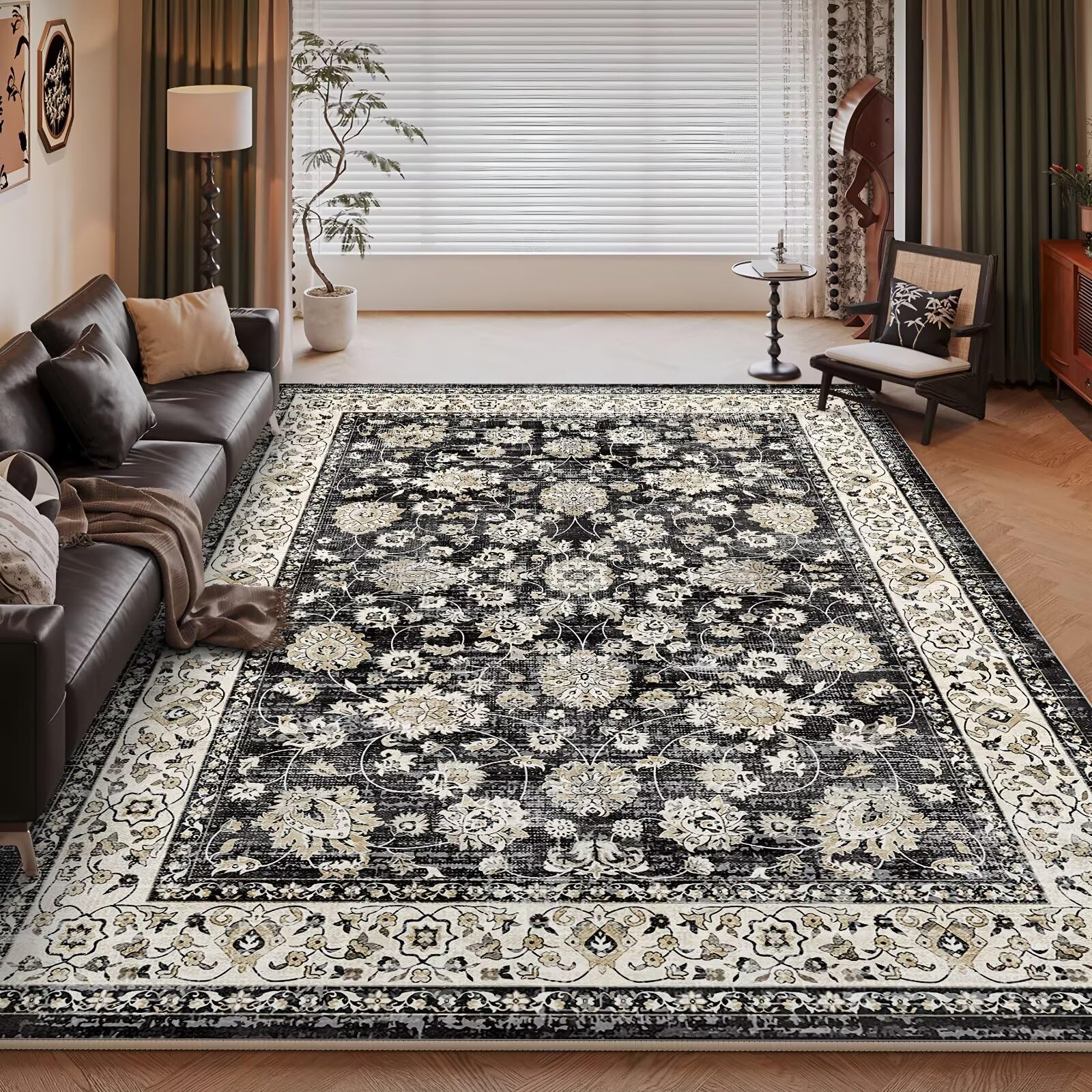 Alfombras de salon RUGMRZ negro retro para renovar tu vestidor