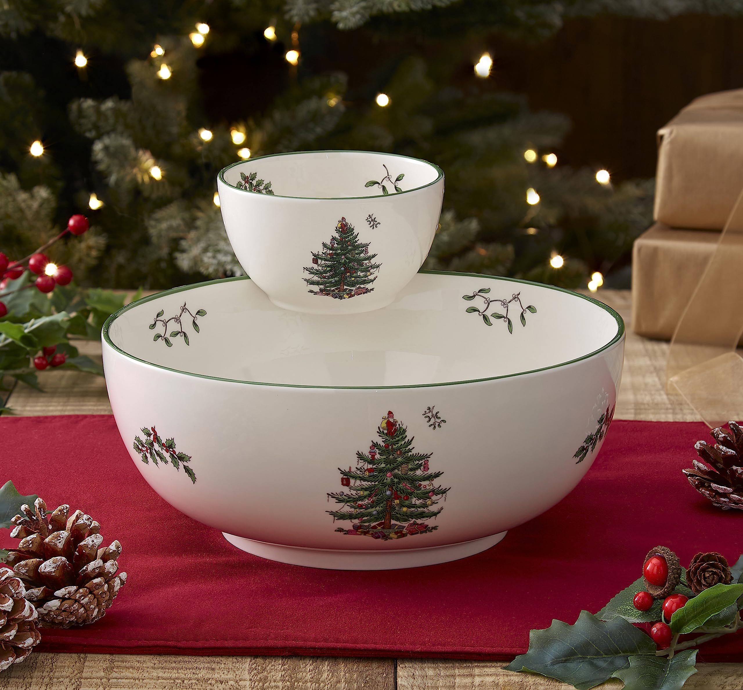 【美品】スポード ★クリスマスツリー★パーティセット　② Amazon.co.jp: Spode クリスマスツリーティアードチップ&ディップ