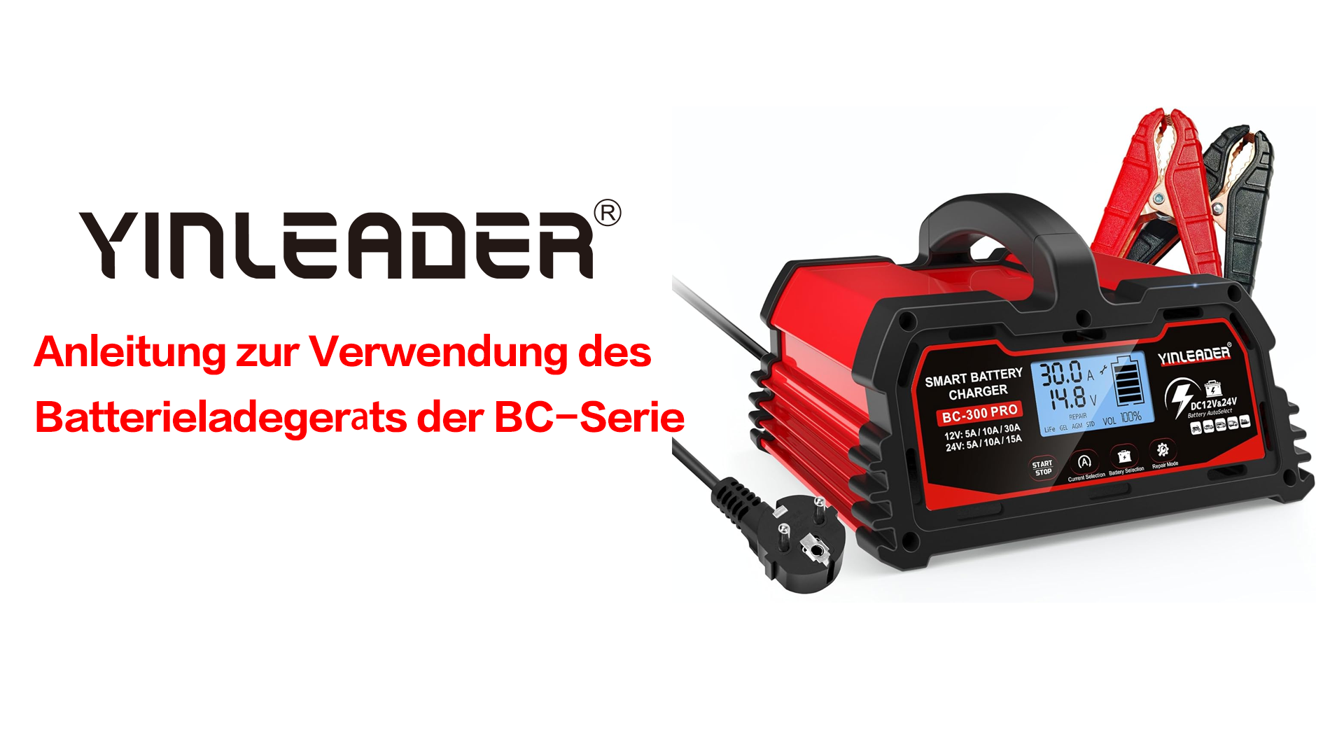 Intelligentes Autobatterie Ladegerät Mit Reparaturfunktion - 12V 4A Für Auto & Motorrad - LED Display Mit Sulfatierungs-Reparatur