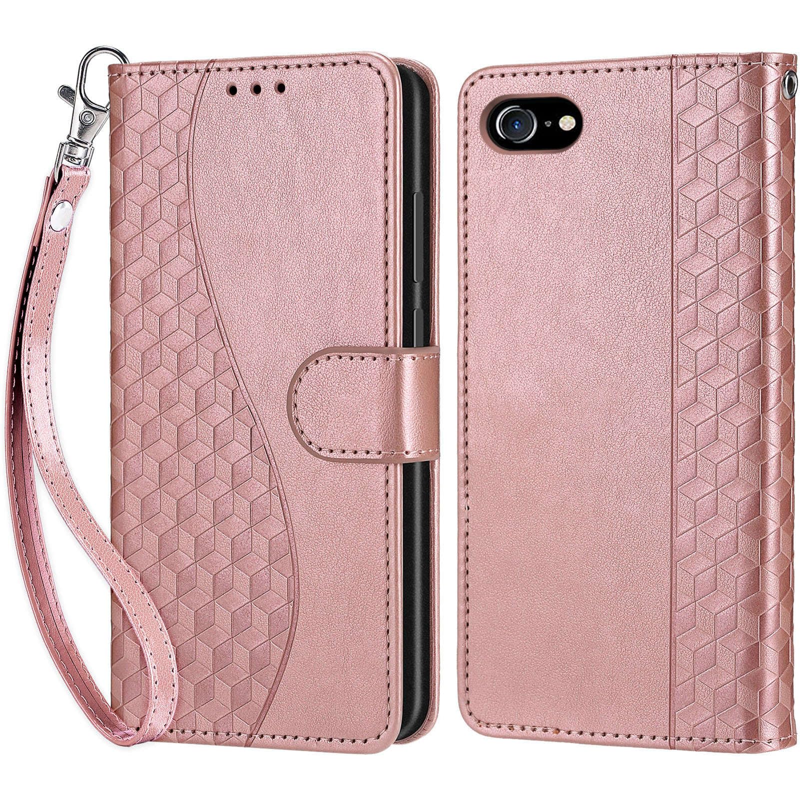 Cover per iPhone 7/8 / iPhone SE 2020/2022, Flip Caso in PU Pelle Premium Portafoglio Case [Kickstand] [Slot per Schede] [Chiusura Magnetica] Telefono Custodia con iPhone SE 2020/2022 Cover, Rosa