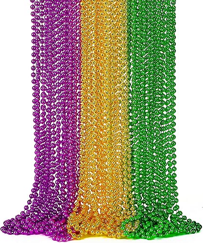 Miniatura 17 de 24 piezas de suministros para fiestas de cuentas de Nochevieja, collar de cuentas negras y doradas, collares de cuentas de Nochevieja de 33