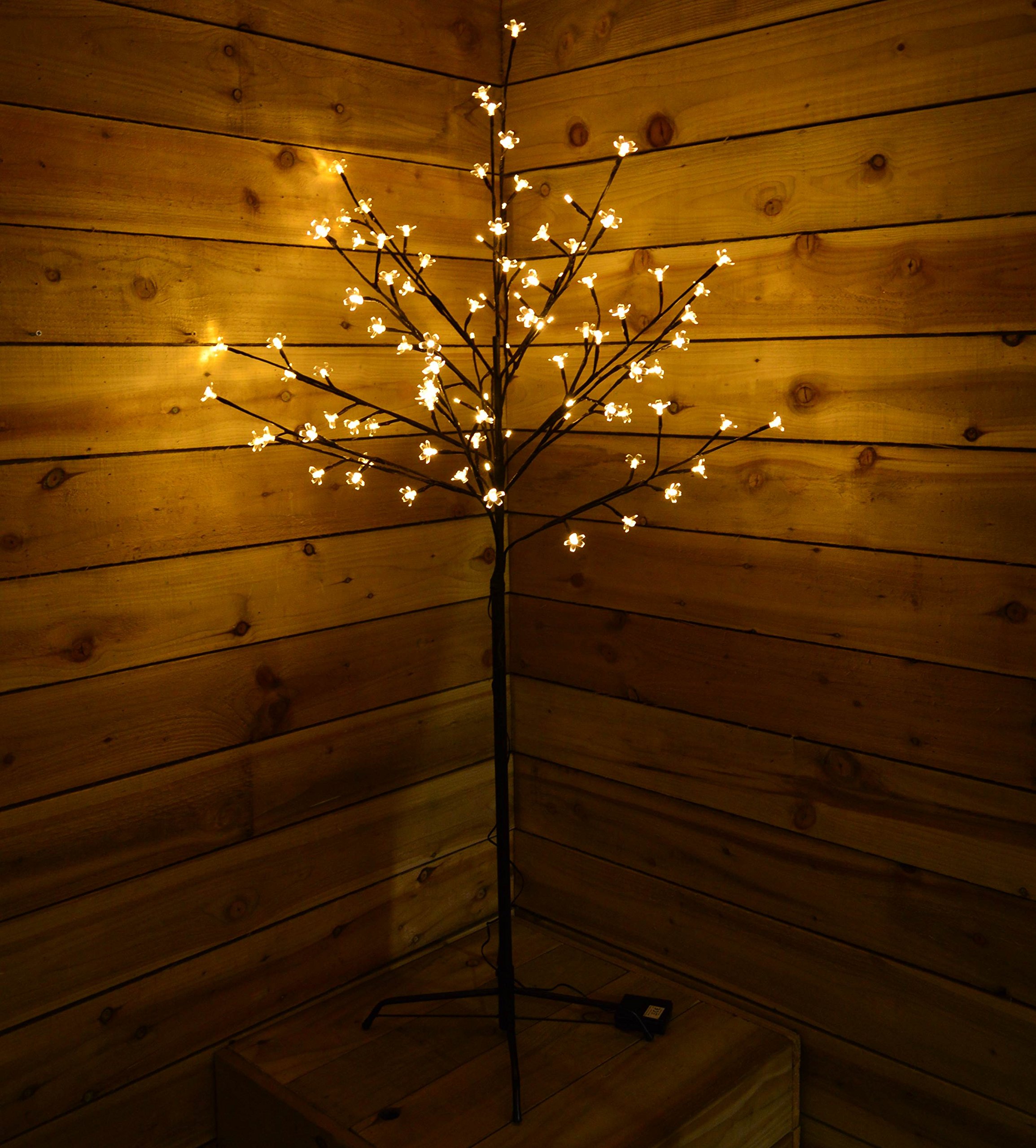 Premier Cherry Blossom 1.5M Battery Tree - 96 Warm White Led Lights & Timer