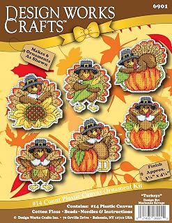Design Works Crafts Turkeys Counted Cross Stitch Ornament Kit - Set/6