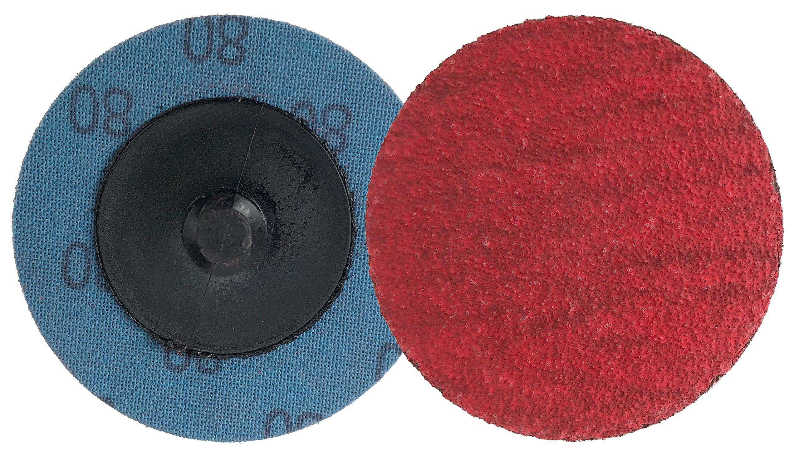 Weiler 60171 Disco de mezcla de aluminio de cerámica con dientes de sable de 2 pulgadas de diámetro, grano 60, tipo R estilo Hub compatible con 3M Roloc, 50 unidades
