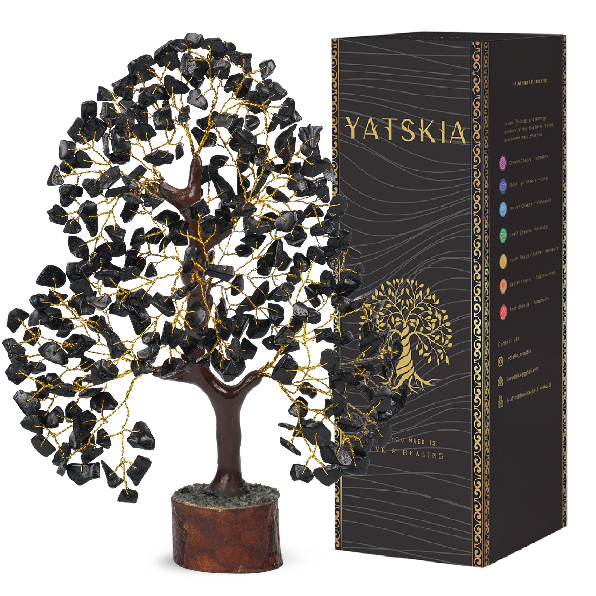 Yatskia Black Tourmaline Gem Tree, Crystal Tree Of Life, Birthday Gifts For Mum, Crystal Shelf Decor, Ornaments For Living Room, Gem Stones And Crystals, Black Ornaments, House Warming Gifts New Home