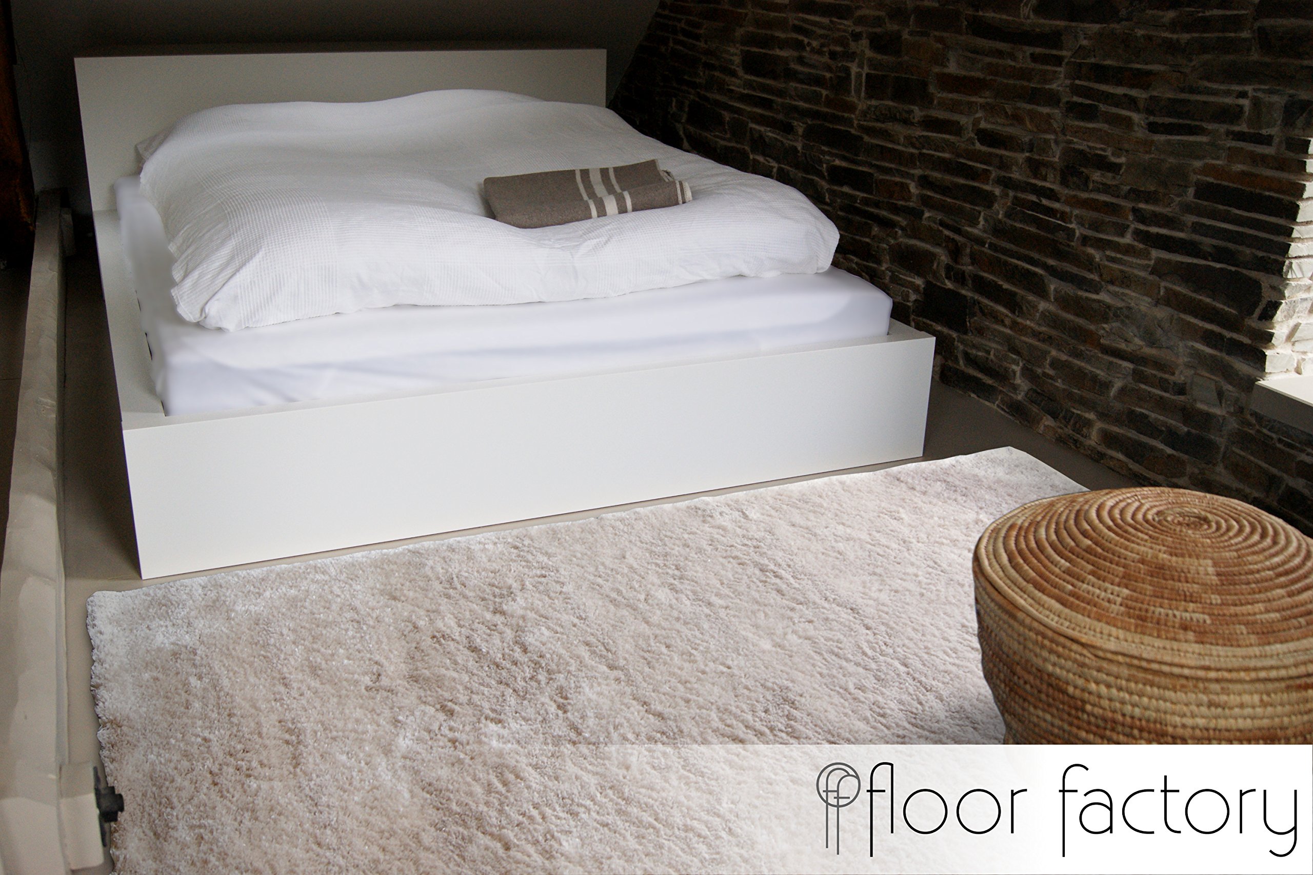 floor factory Moderner Teppich Delight beige 160x230cm - edler Designer Teppich mit flauschig weichem Flor