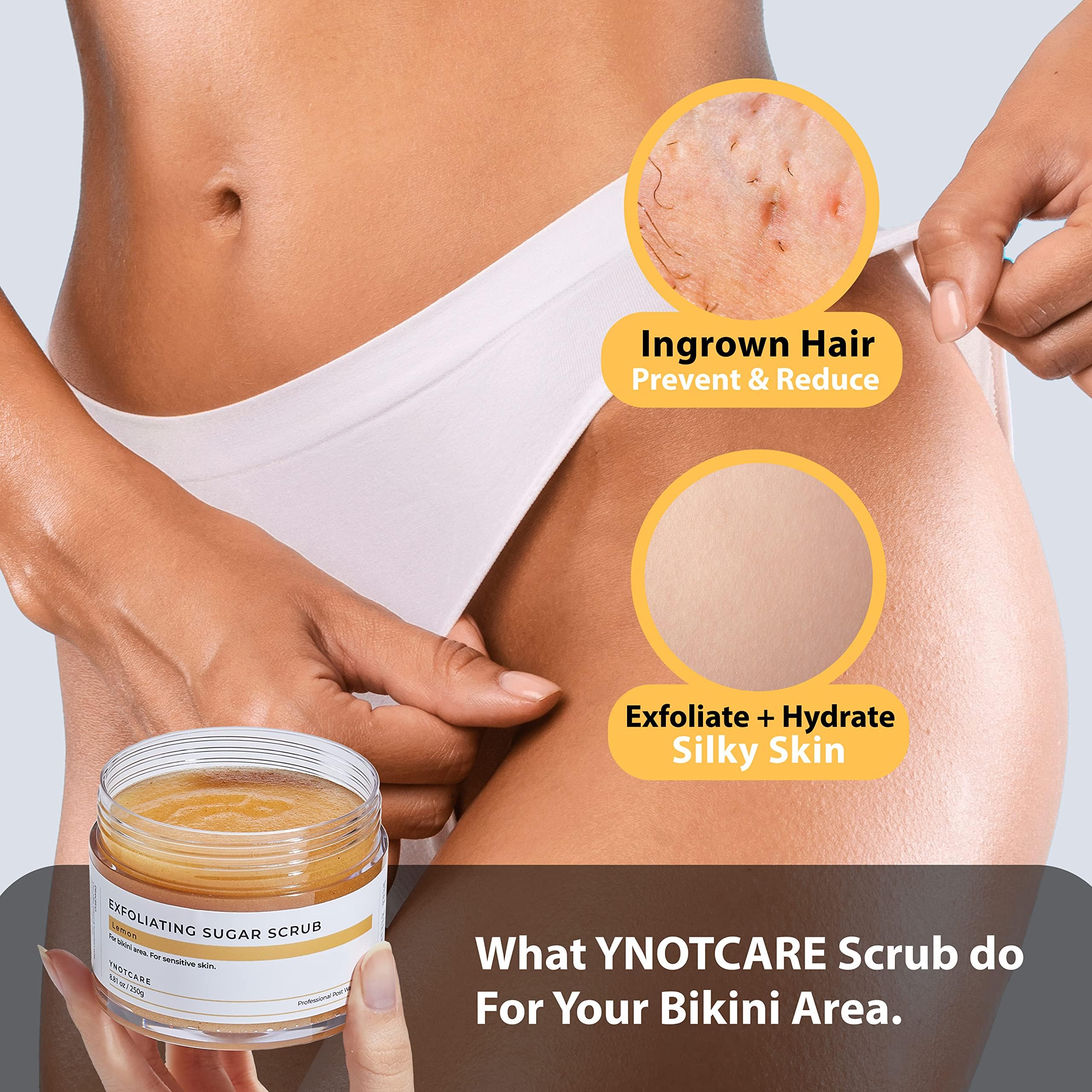 YNOTCARE Exfoliating Sugar Scrub-For Bikini Intimate Area 