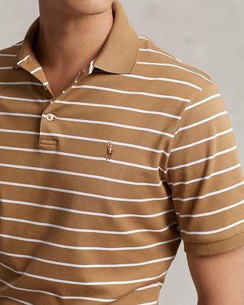 POLO RALPH LAUREN Men's Interlock Classic Fit Striped Cotton Polo Shirt