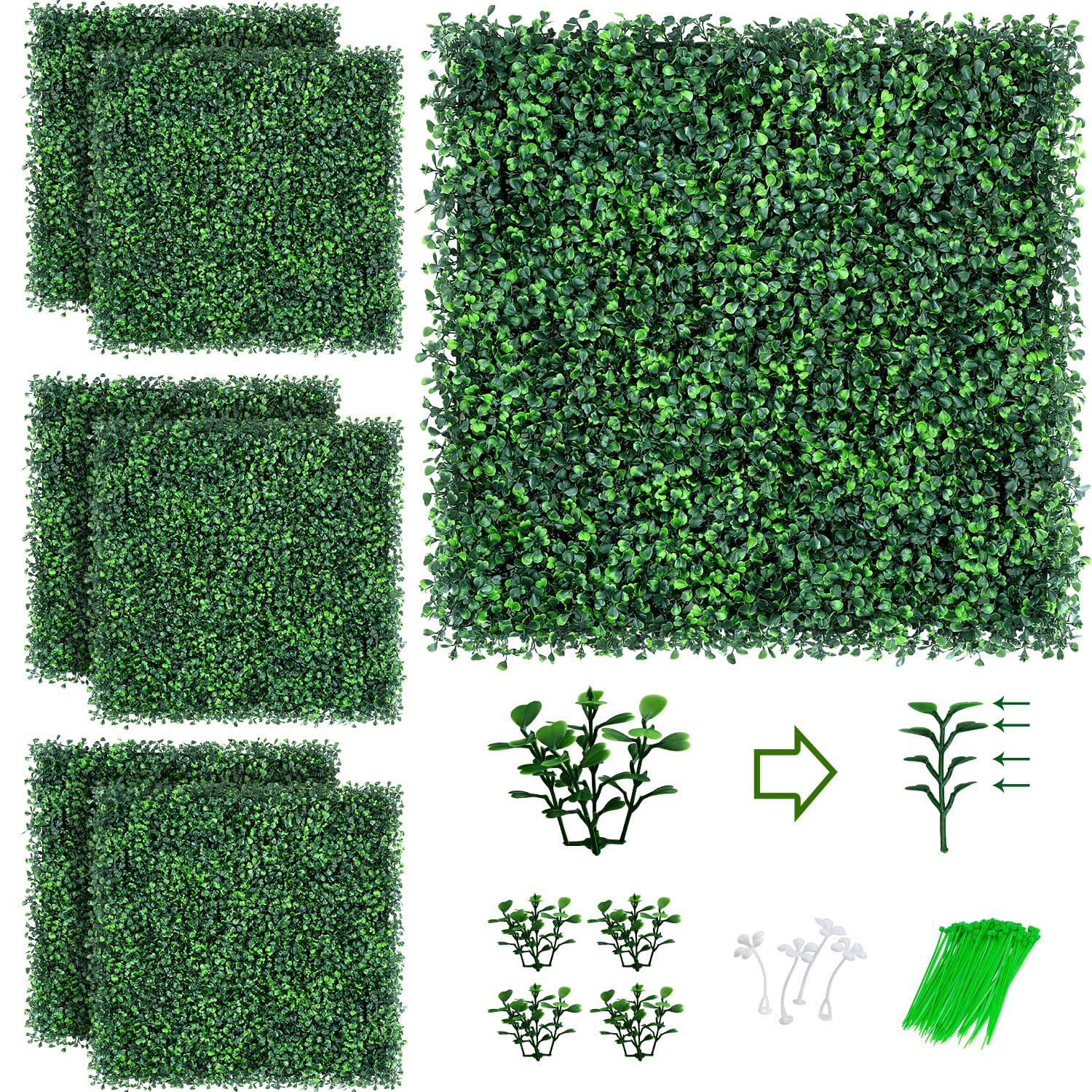 Buy 20"x 20"(12pcs) Artificial Green Wall Panel Backdrop Greenery Wall