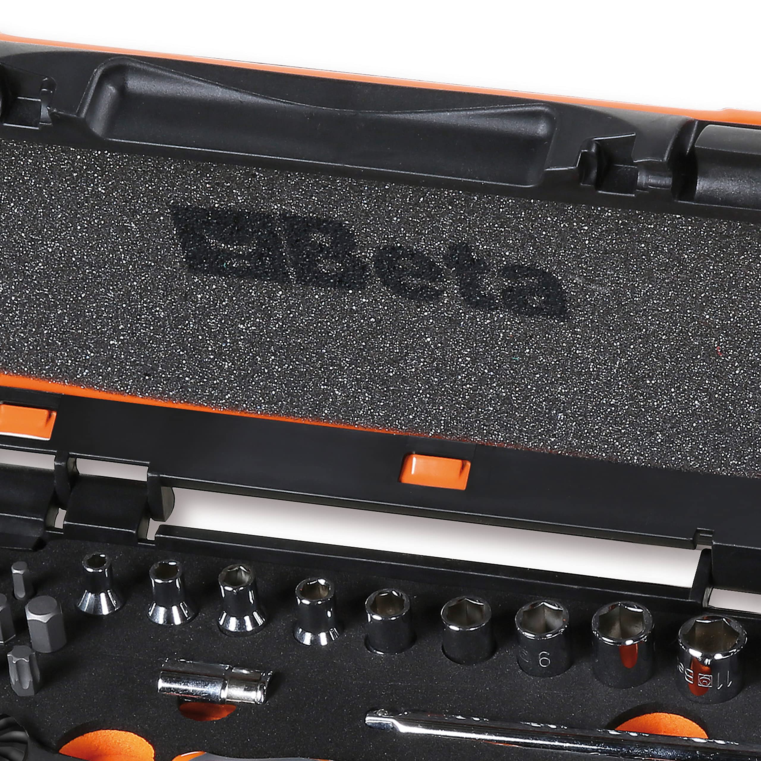 BETA - Set 12 Chiavi a Bussola 1/4" con 20 Inserti Avvitatore e 7 Accessori in Cassetta Metallica, Kit Professionale con Cricchetto 72 Denti per Officina e Manutenzione, 900/C12MZ