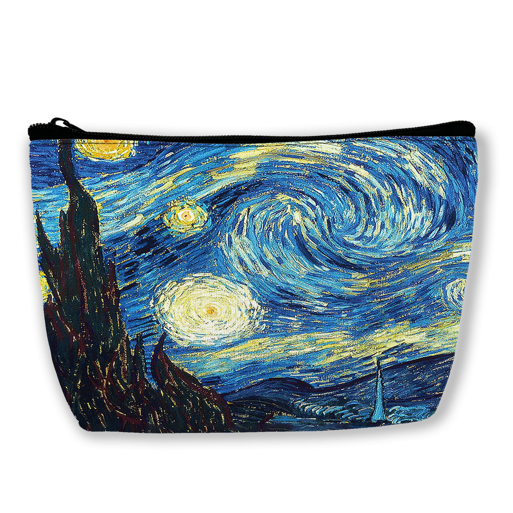 BUYIDUI Vin-Cent Van Gogh The Starry Night Makeup Bag Cosmetic Bag for Women Girls,Portable Makeup Bags Travel Toiletry Bag Organizer