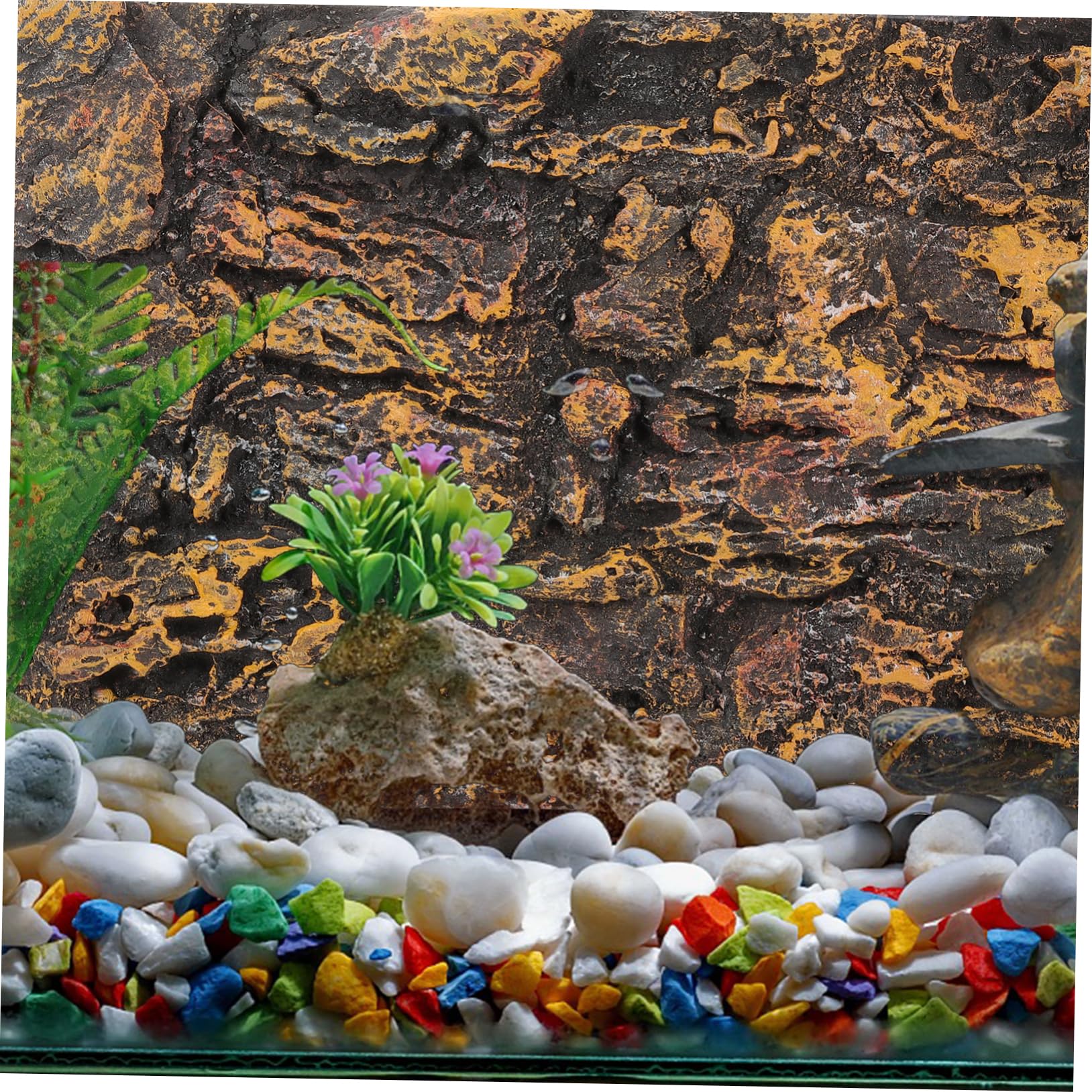 Amazon | VORCOOL 水槽の背景ボード 爬虫類水槽用装飾パネル