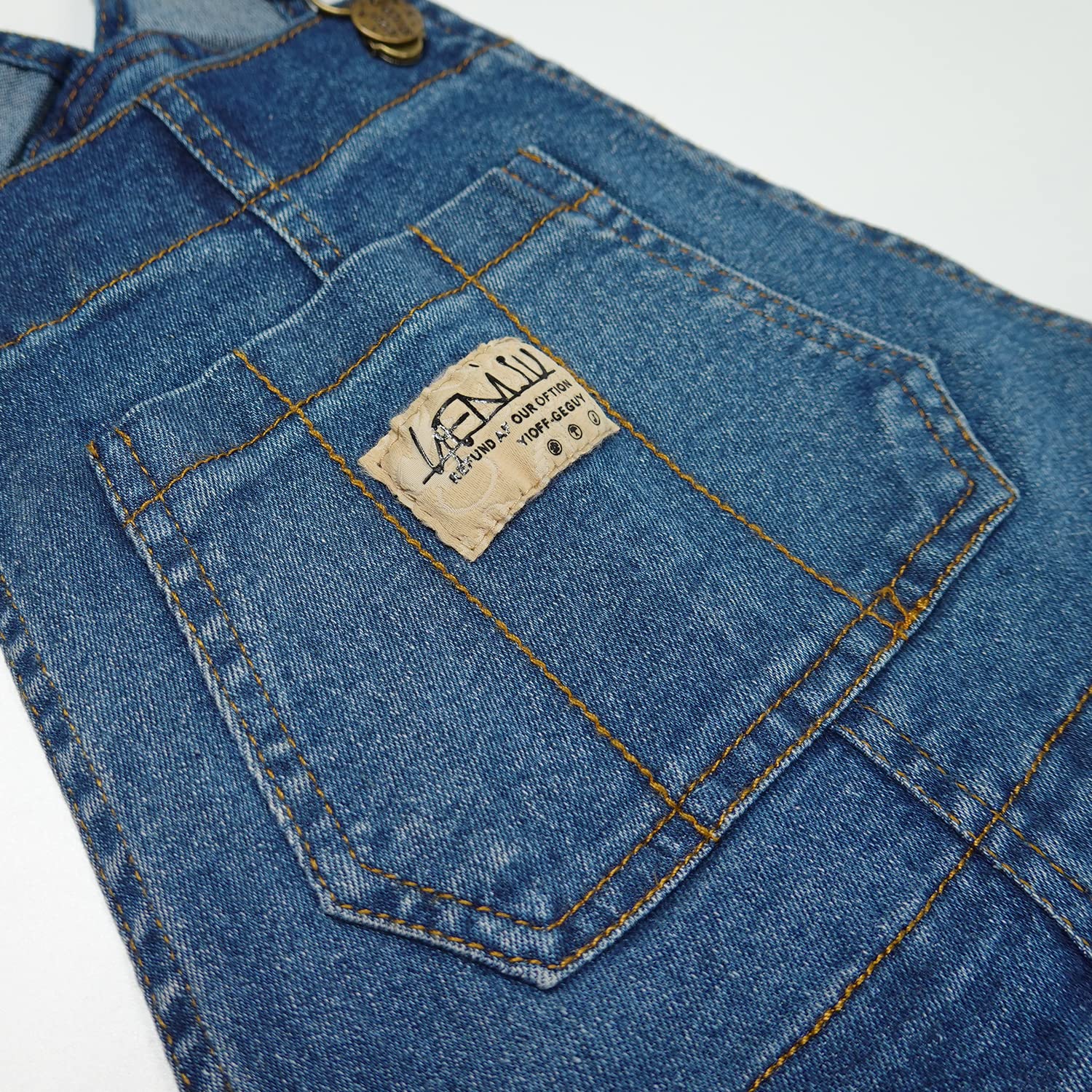 KIDSCOOL SPACE Salopette di jeans per ragazze, Tuta elasticizzata morbida con tasche con patta per bavaglino lavata