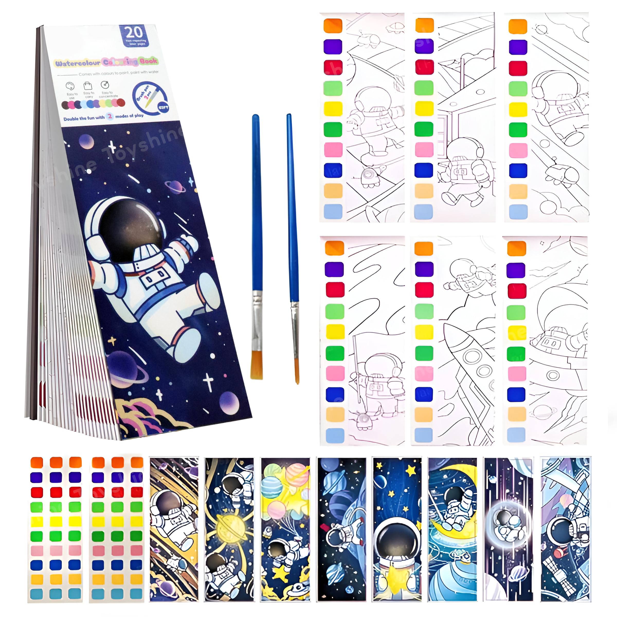 Toyshine Pack of 5 Painting and Drawing Book with Paint Brush DIY Art and Craft for Kids | Drawing Pages,Water Papers,Color Cards and Paint Brushes Kids Travel Watercolor Kit - Multicolor (B0D8J5WXX7) Amazon Price History, Amazon Price Tracker