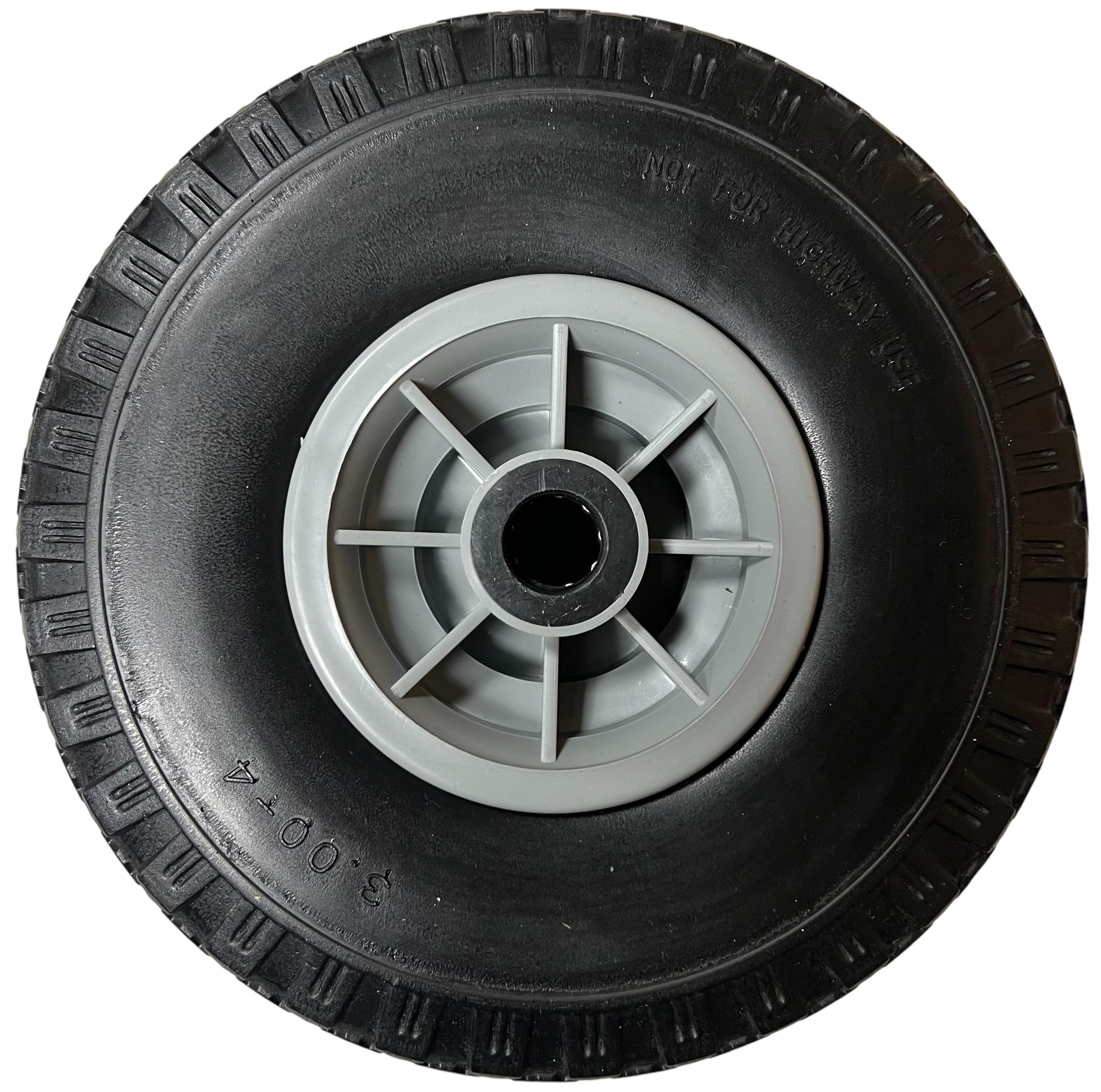 4X Sackkarrenrad Pannensicher VOLLGUMMIREIFEN Ø 260mm, Nabe Ø20×75mm, 3.00-4, für Sackkarren Bollerwagen, Rad Ersatzrad Reifen Räder für Sackkarre Bollerwagenrad Sackkarrenräder, Schwarz/Grau, PU