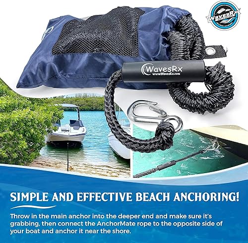 Miniatura 2 de AnchorMate - Cuerda elástica de anclaje que se estira para absorber las olas y las ráfagas de viento y evita que el ancla se desaloje  Ata, amarre o