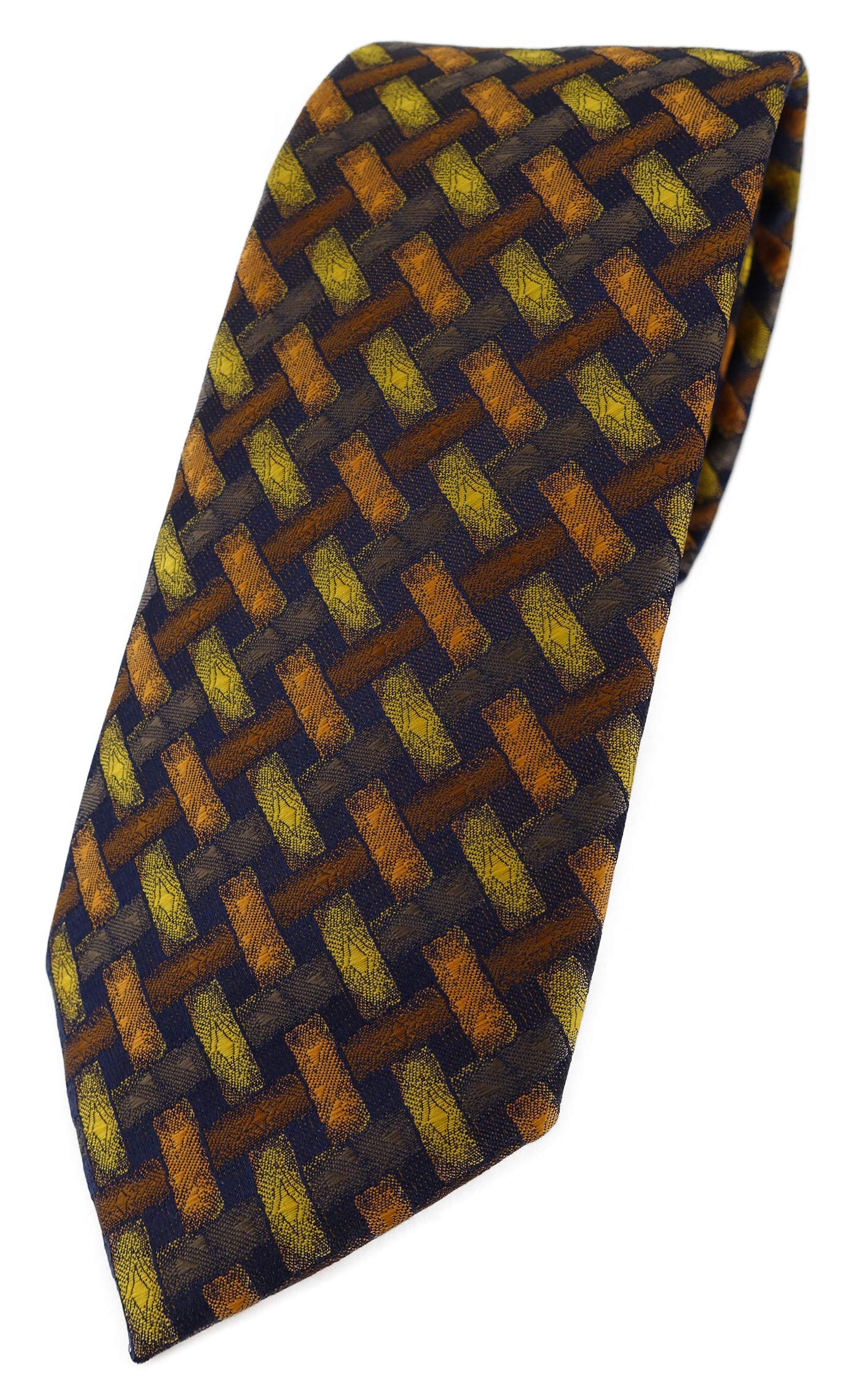 Tigertie Men's Orange Gelb Braun Schwarz Necktie - Orange - One Size