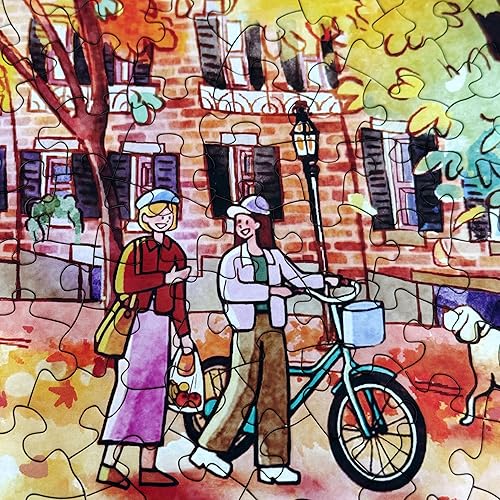 Miniatura 5 de Rompecabezas de 1000 piezas para adultos, rompecabezas de calle de otoño, rompecabezas de forma única para familiares y amigos, juegos desafiantes