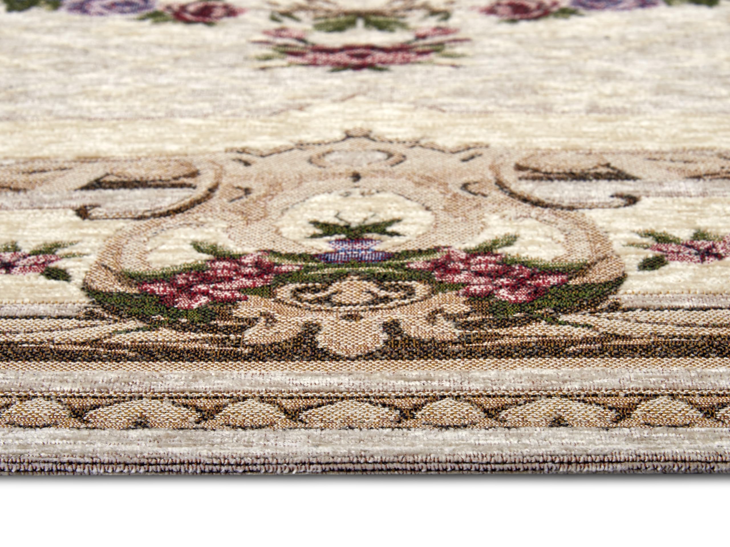 Hanse Home Hafsa Design Tapis Oriental tissé à Plat Motif Fleurs orientales, Dessous antidérapant, tissé de qualité supérieure, pour Salon, Chambre à Coucher, Salle à Manger, Couloir, crème,