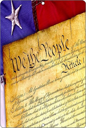 Constitución de los Estados Unidos Metal Estaño Signo Decoración de Pared Hombre Cueva Bar USA Bandera de Estados Unidos