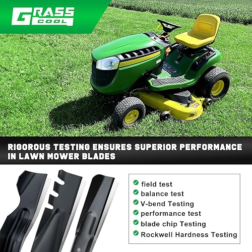 Miniatura 9 de Grasscool LA145 - Cuchilla de mantillo de 48 pulgadas para John Deere LA155 155C D140 LA140 E150 E160 48 pulgadas, repuesto para cortacésped GX21784