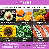 Vista 3 de Viteyes AREDS 2 + Omega-3 - Cápsulas blandas de fórmula de salud macular, triple fuerza omega-3 (650 mg de EPA, 350 mg de DHA), vitamina de salud