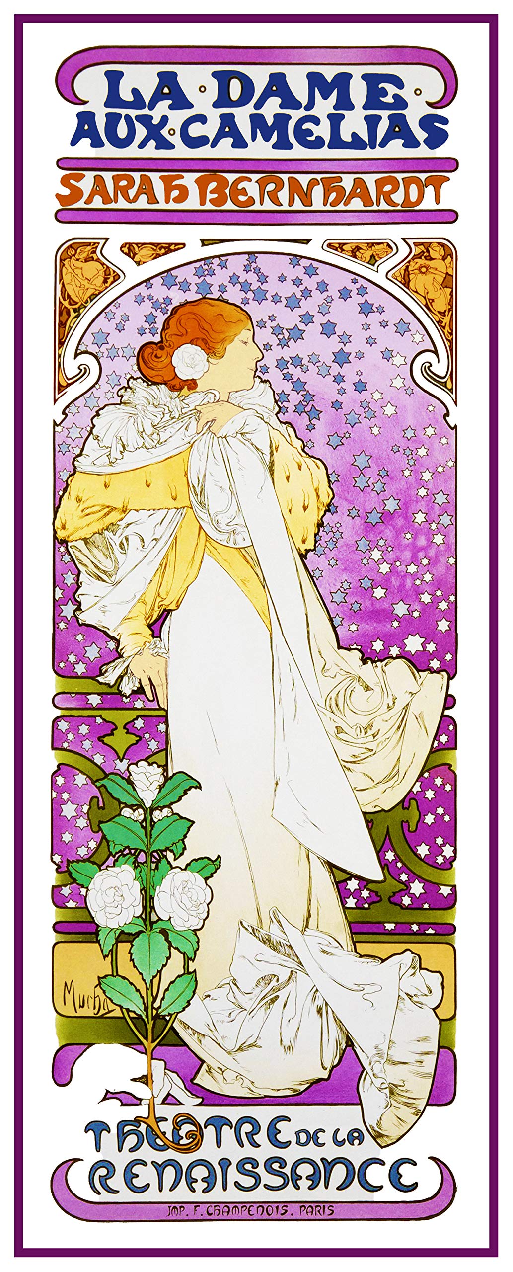 Orenco Originals La Dame Aux Camelia by Alphonse Mucha Counted Cross Stitch Pattern