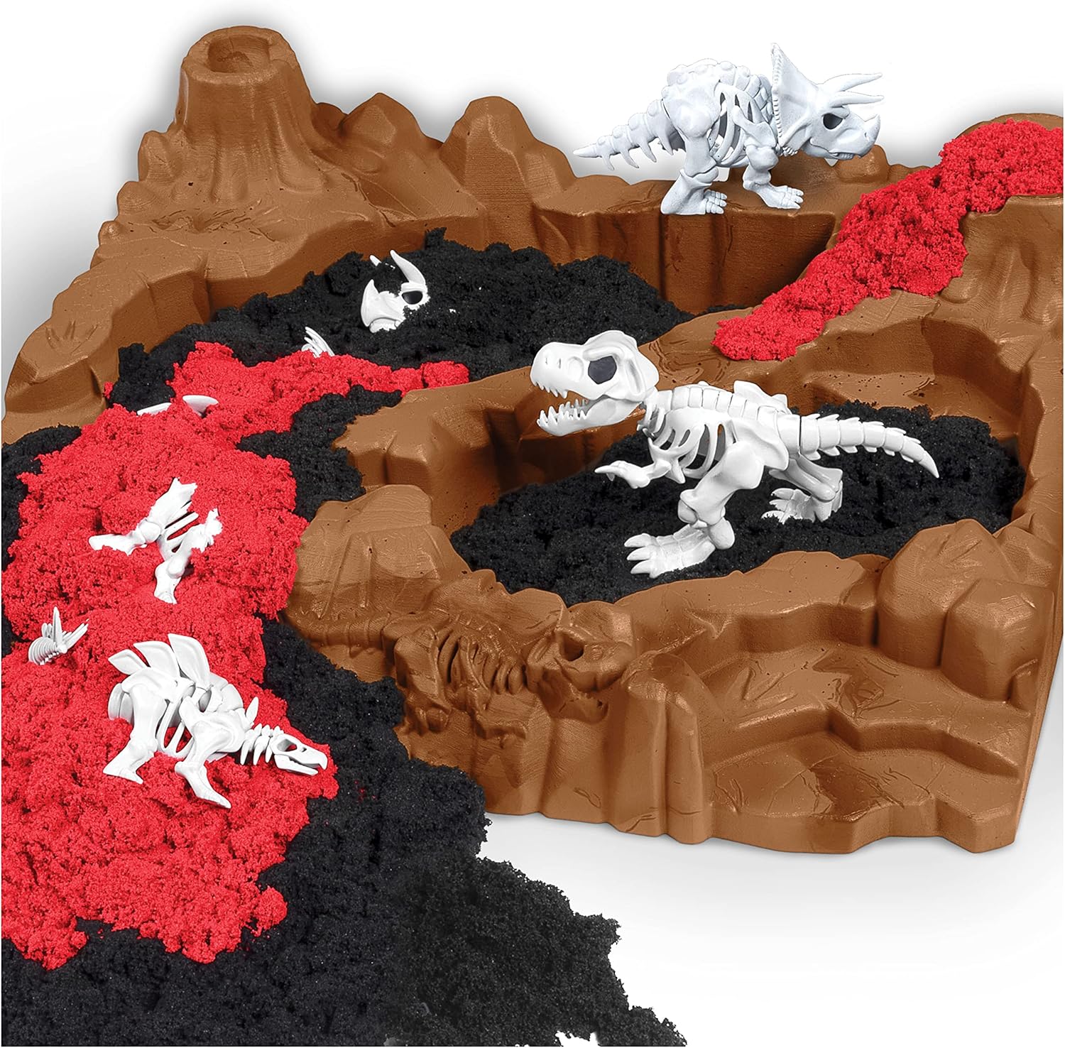 Kinetic Sand, Dino Dig Playset with 10 Hidden Dinosaur Bones, Play Sand Sensory Toys for Kids Aged 6 and up