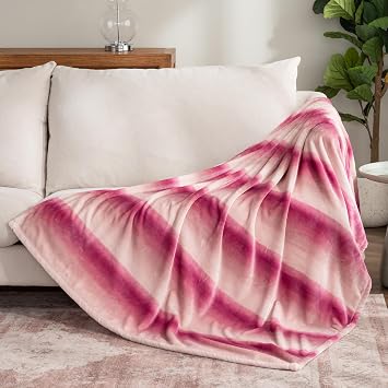 Berkshire Blanket-Classic Heavyweight Soft Printed VelvetLoft Plush Throw Blanket, Cozy and Fuzzy, Purple Pitch, 50in x 70in