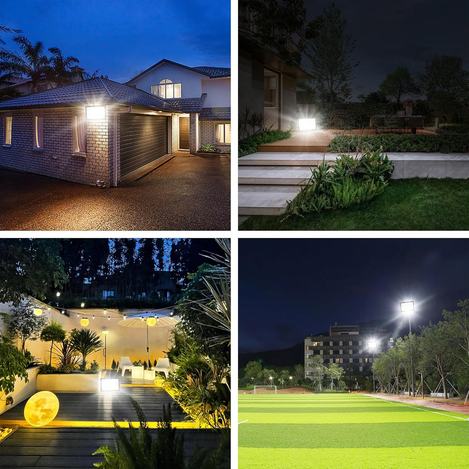 3 Pack 300W LED Flood Lights Outdoor, 3CCT 3000K/4500K/6000K Color Selectable Floodlight Outside Light, IP66 Waterproof Security Lamps for Yard Court Stadium