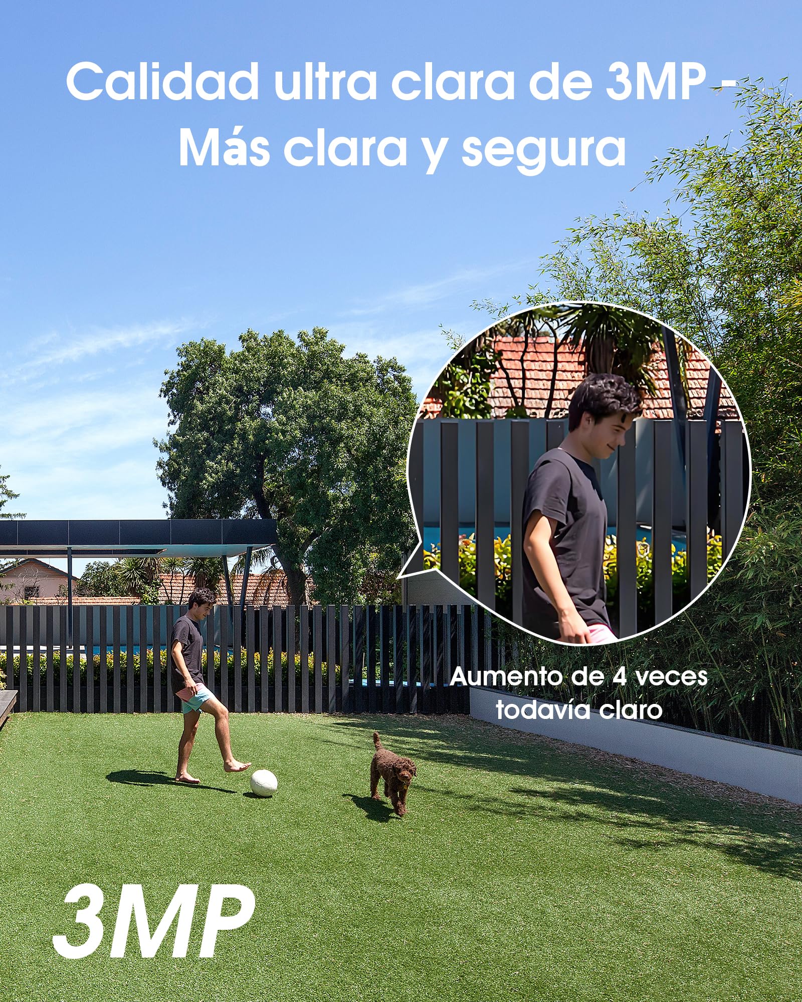ANRAN Camara Vigilancia WiFi Exterior, 3MP Seguridad Cámara 2,4G/5G WiFi, PTZ 360°, Visión Nocturna, Audio Bidireccional, Seguridad para Hogar, Garaje y Jardín, 2 Unidades