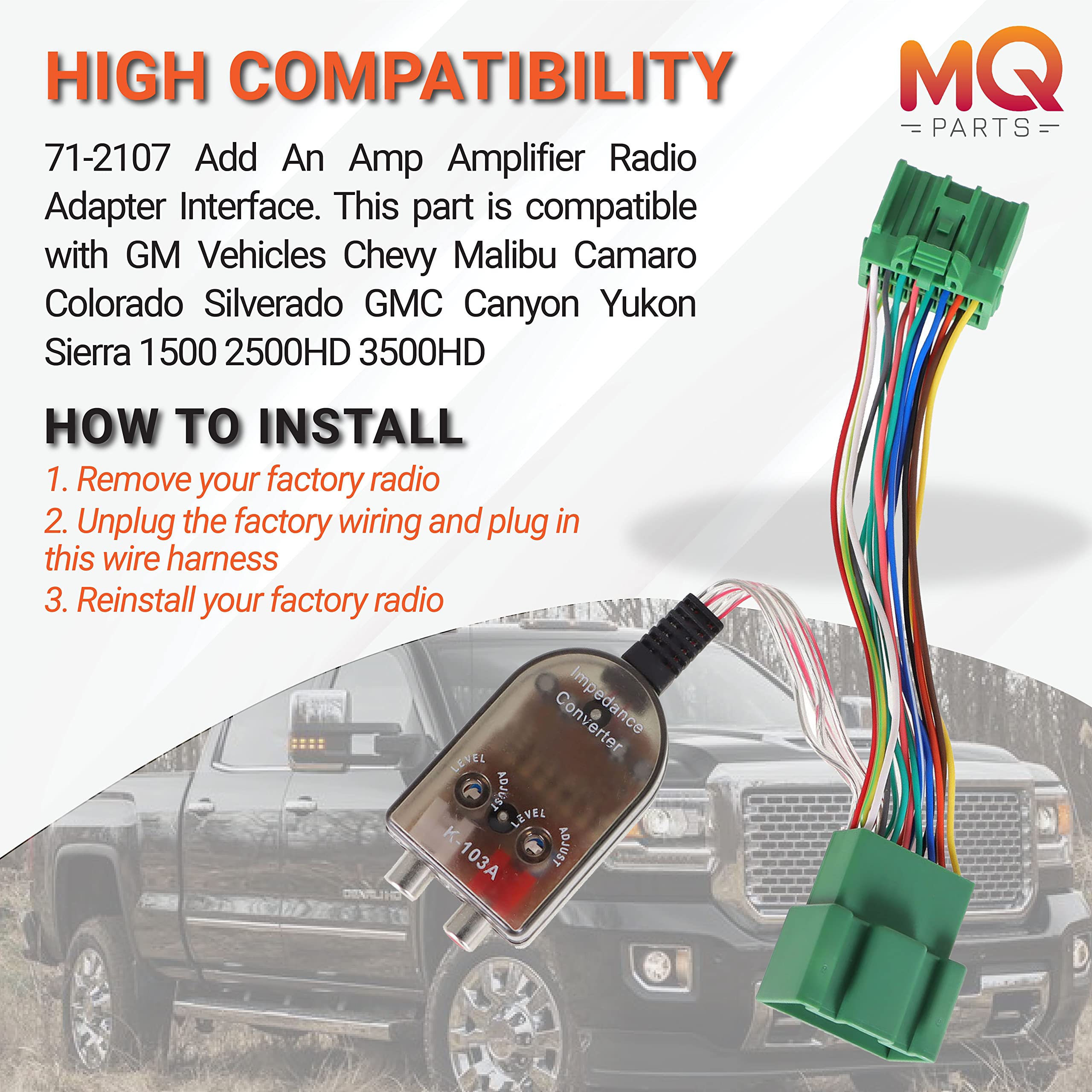 RED WOLF Add-An-Amp Adapter For Chevy Camaro, Malibu & Select GM Factory Radios 5 thumbnail image
