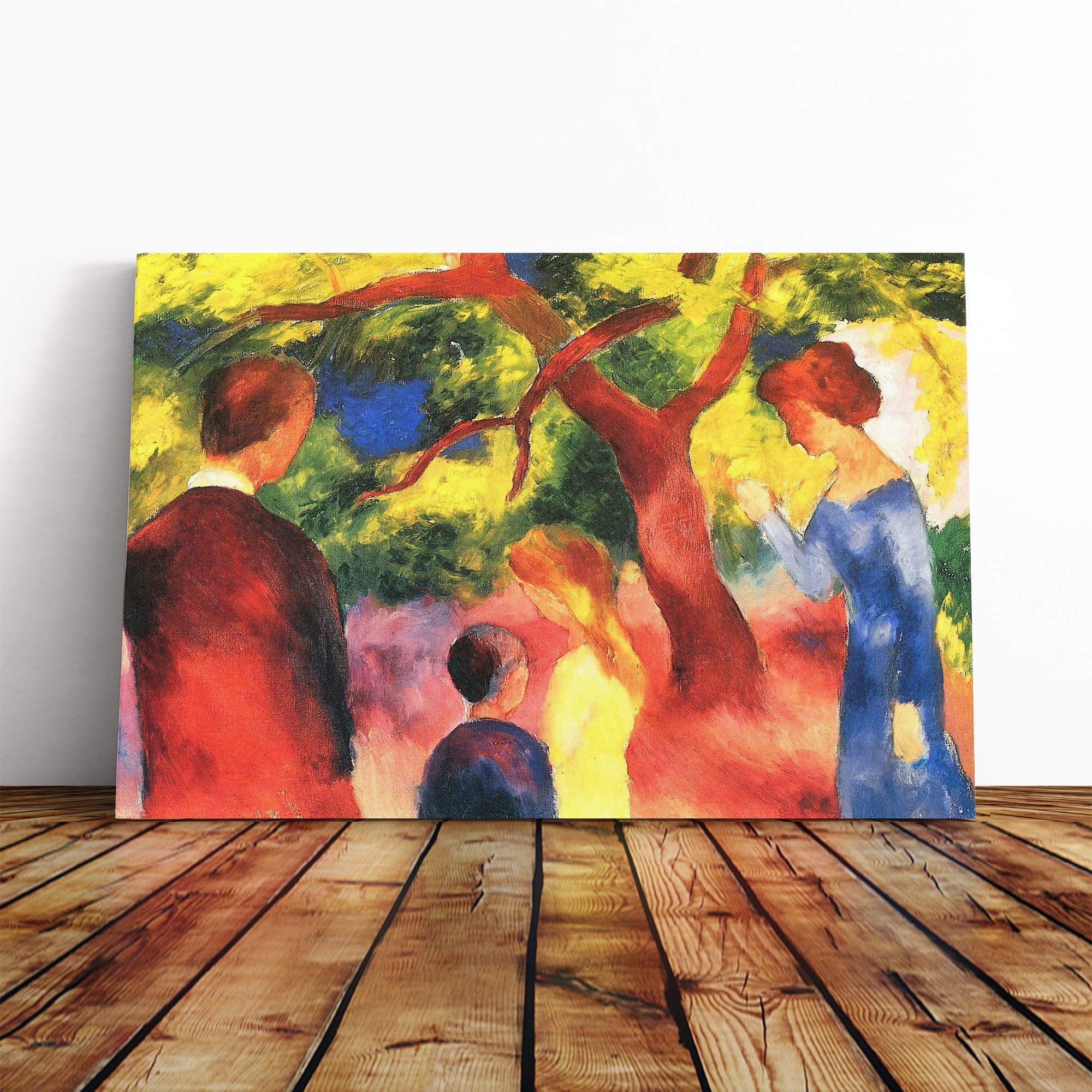 August Macke Family Canvas Print | Gallery Wrapped 30mm Frame Wall Art | 20x14 inches | Ready to Hang | Modern Picture | Living Room Bedroom Lounge Office