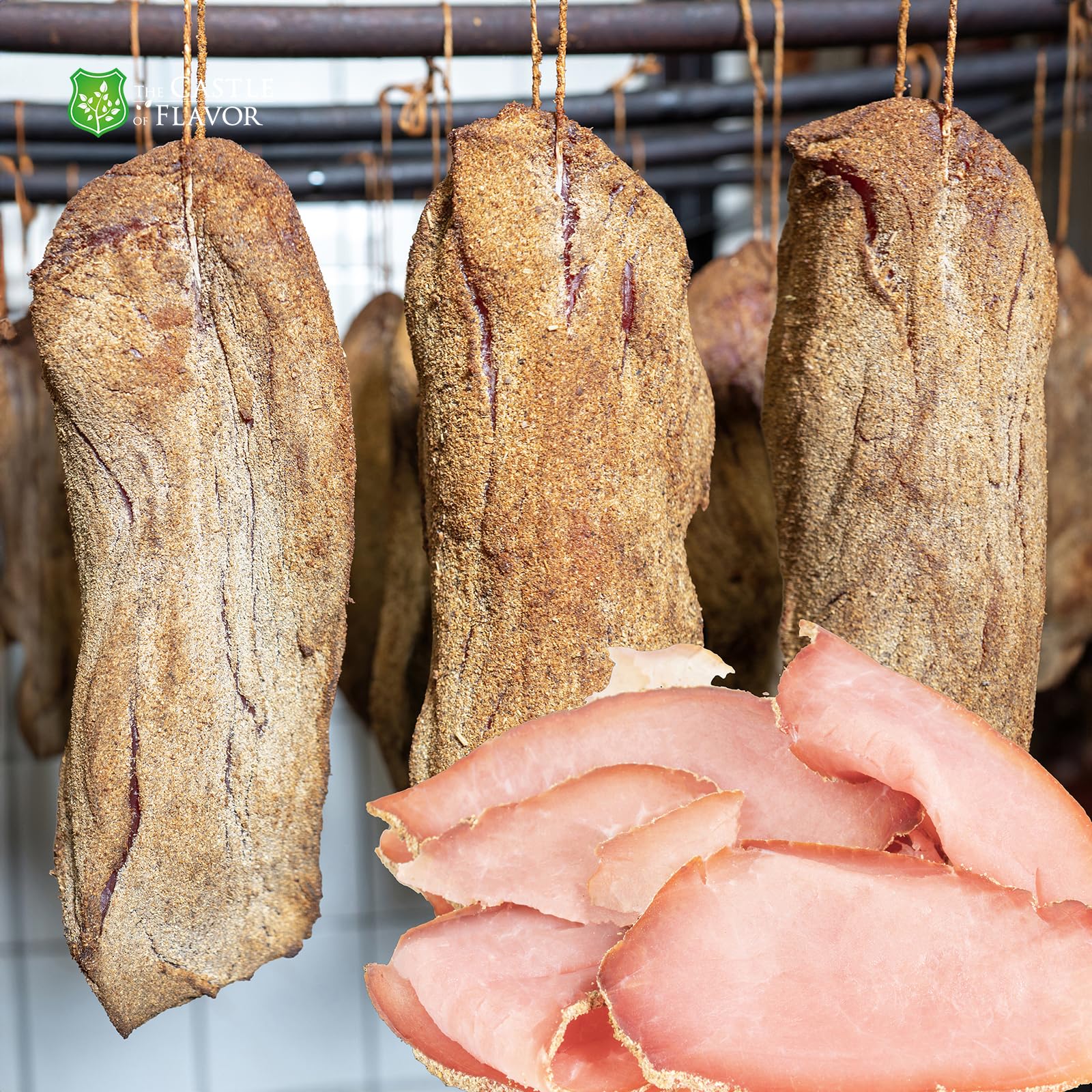 The Castle of Flavor Polnisches Trockenfleisch- und Wurstset 1,86 kg | 12 vakuumverpackte Spezialitäten: Rind, Ente, Schinken, Salami, Wurst, Schwein und Schmalz; zum Probieren oder Verschenken.