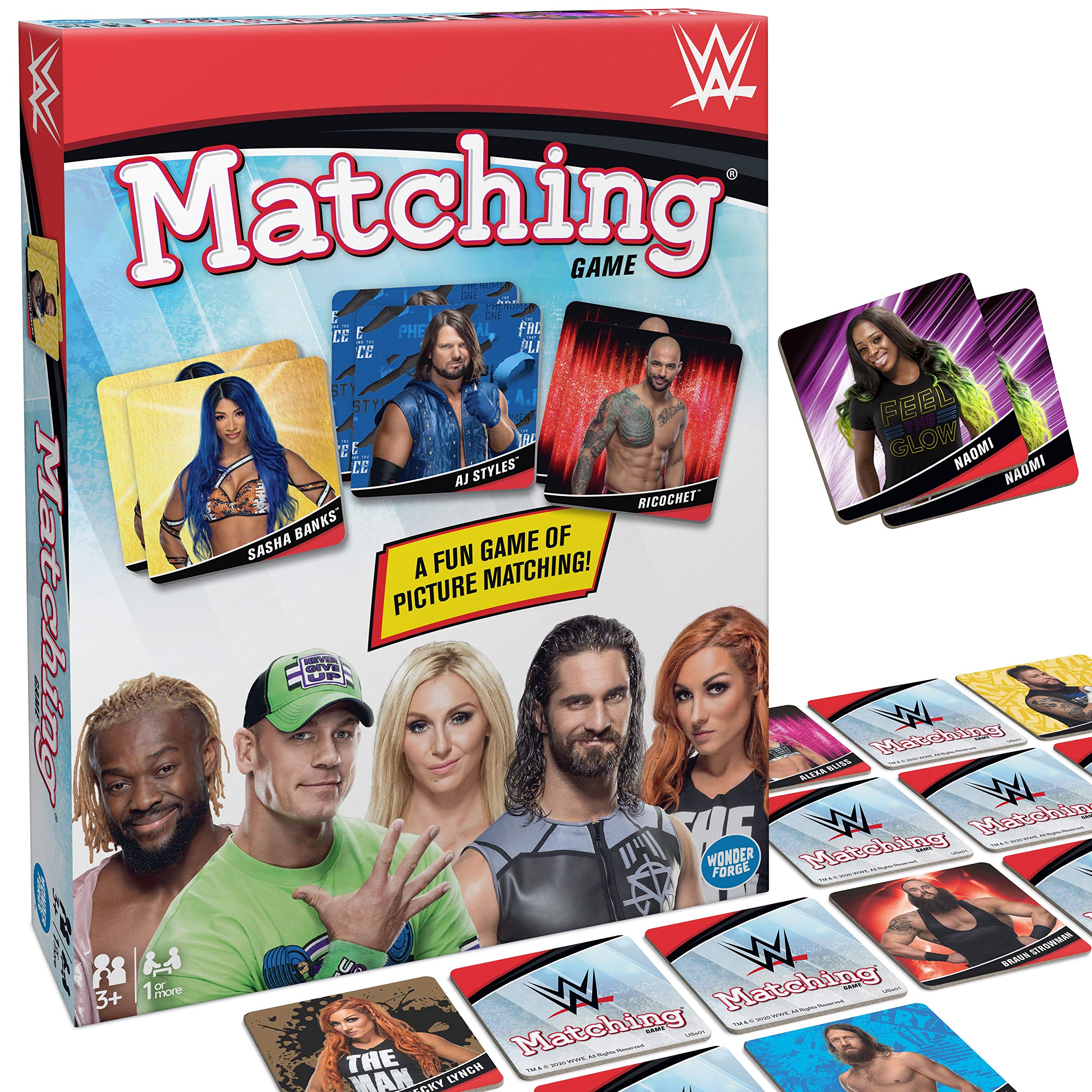 Wonder Forge WWE Matching Game for Boys & Girls Age 3 and Up - A Fun & Fast Memory Game You Can Play Over & Over